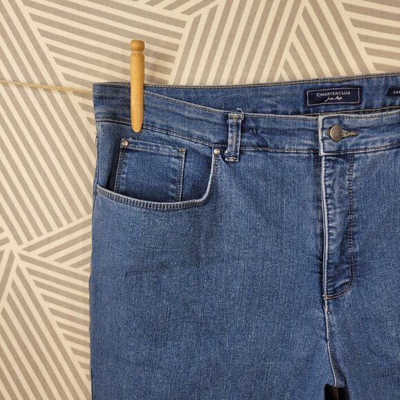 Charter Club Jeans Plus Size 18 Denim Lexington Straight Leg Medium Wash - Picture 2 of 5